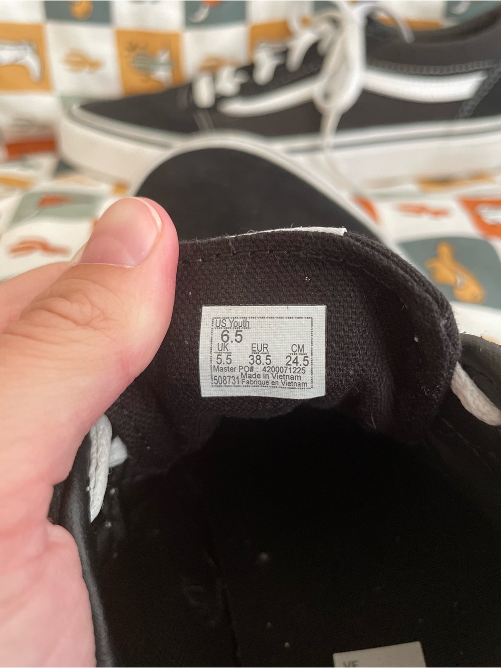 Vans Classic Old Skool Black and White Skate Sneakers - Picture 7 of 7